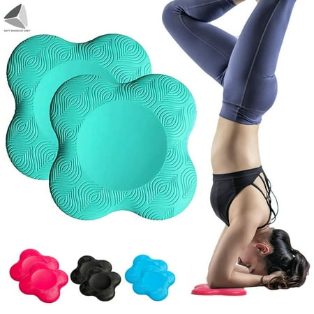 PULLIMORE 2 Pack Yoga Knee Pad Cushion Thick Soft Anti Slip Pilates Excercise Kneeling Support Pad Sports Balance Cushion for Protecting Knee Ankle Elbow Hand (Green)
