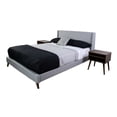 thumbnail image 3 of Queen size - Upholstered bed with veneer nightstands - Bedroom arrangement - Light gray color for a calm atmosphere, 3 of 4