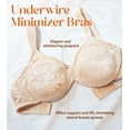 thumbnail image 2 of Exerin Minimizer Bras for Women Soft Fabric Comfort Full Figure Unpadded Underwire Everyday Bra(Beige,40D), 2 of 5