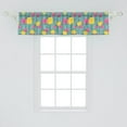 thumbnail image 2 of Ambesonne Flower Window Valance, Retro Roses on Stripes, 42" x 12", Multicolor, 2 of 3