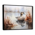 thumbnail image 2 of Designart "Misty Marsh Scene with Duck III" Animals Framed Wall Art - Modern Farmhouse Grey Duck Entryway Framed Wall Art Print, 2 of 6