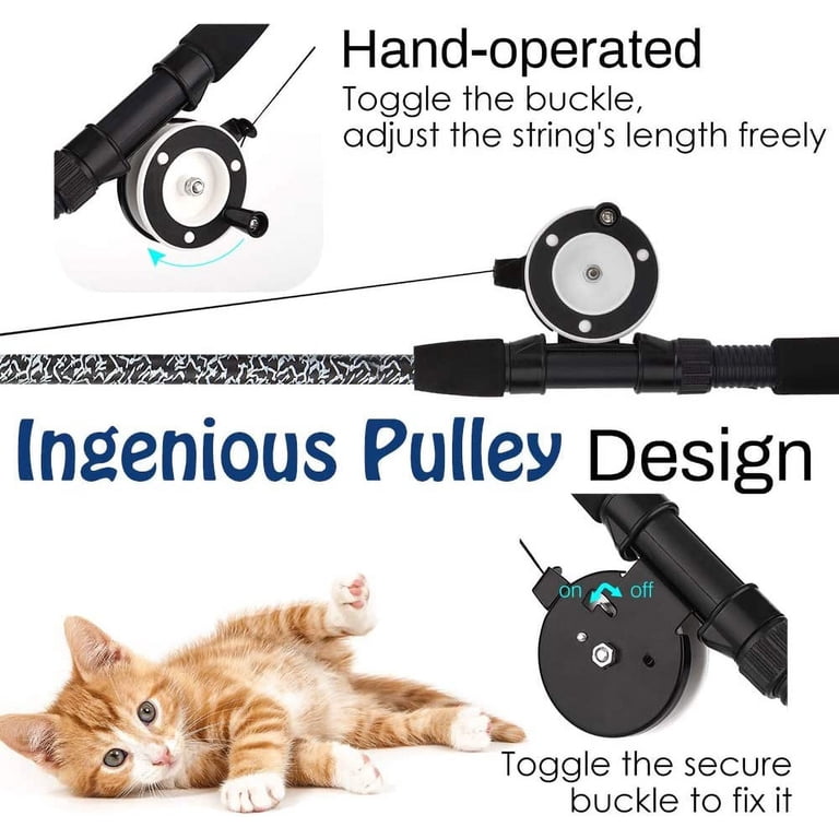 Pawaboo Retractable Fishing Pole Cat Teaser Wand, 4-Pack photo 7