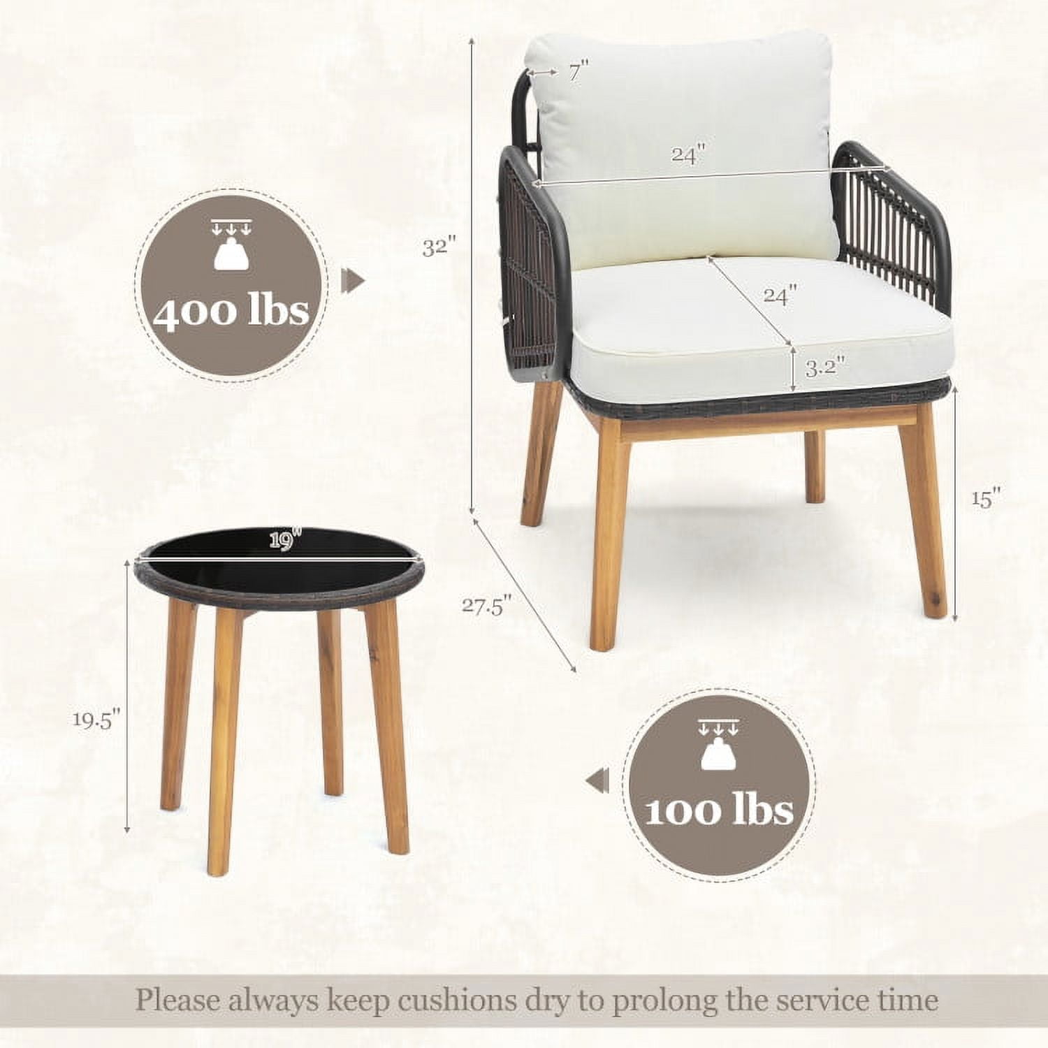 Aimee Lii 3 Pieces Patio Conversation Sofa Set with Tempered Glass Side Table, Outdoor Patio Set, Black Aimee Lii 3 Pieces Patio Conversation Sofa Set with Tempered Glass Side Table, Outdoor Patio Set, Black