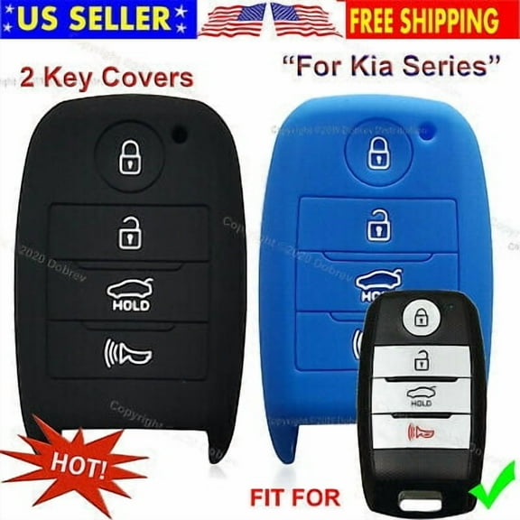 Dobrev Silicone Keyless Entry Case Fob Protector Cover Skin for Kia Niro Optima Sedona Sportage Sorento Soul Forte 2017 2018 2019 Smart Key