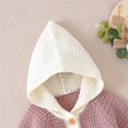 thumbnail image 5 of Dyfzdhu Infant Boys Girls Romper Patchwork Warm Knitted Sweater Baby Hooded Jumpsuit, 5 of 8