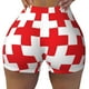 thumbnail image 2 of Fotbe Red Cross 1 Shorts Sin Costuras – Shorts Deportivos de Cintura Alta para Mujer, Elásticos para Gimnasio, Yoga, Running o Ciclismo-Medium, 2 of 8