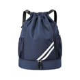 thumbnail image 3 of Mochila de baloncesto, bolsa de gimnasio plegable para fútbol, voleibol, pelota de Rugby Azul oscuro, 3 of 8