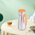 thumbnail image 1 of Jarra de agua fría de acero inoxidable de 1,0 L, recipiente para bebidas para uso diario, resistente a roturas, versátil, de 3,3 x 9 pulgadas con asa Naranja, 1 of 8