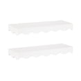 thumbnail image 4 of Kate and Laurel Maida Modern Decorative Wavy Wall Floating Shelves, Set of 2, 24 x 8, White, Functional Scalloped Kitchen and Bathroom Shelves for Above Toilet or Cute Dorm Room Bookshelves, 4 of 9
