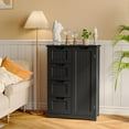 thumbnail image 4 of Aiho 33.5 "H Wooden Bathroom Storage Cabinet with 4 Drawers, a Cupboard and Adjustable Dividers for Bathroom,Living room,and Bedroom - BLack, 4 of 8