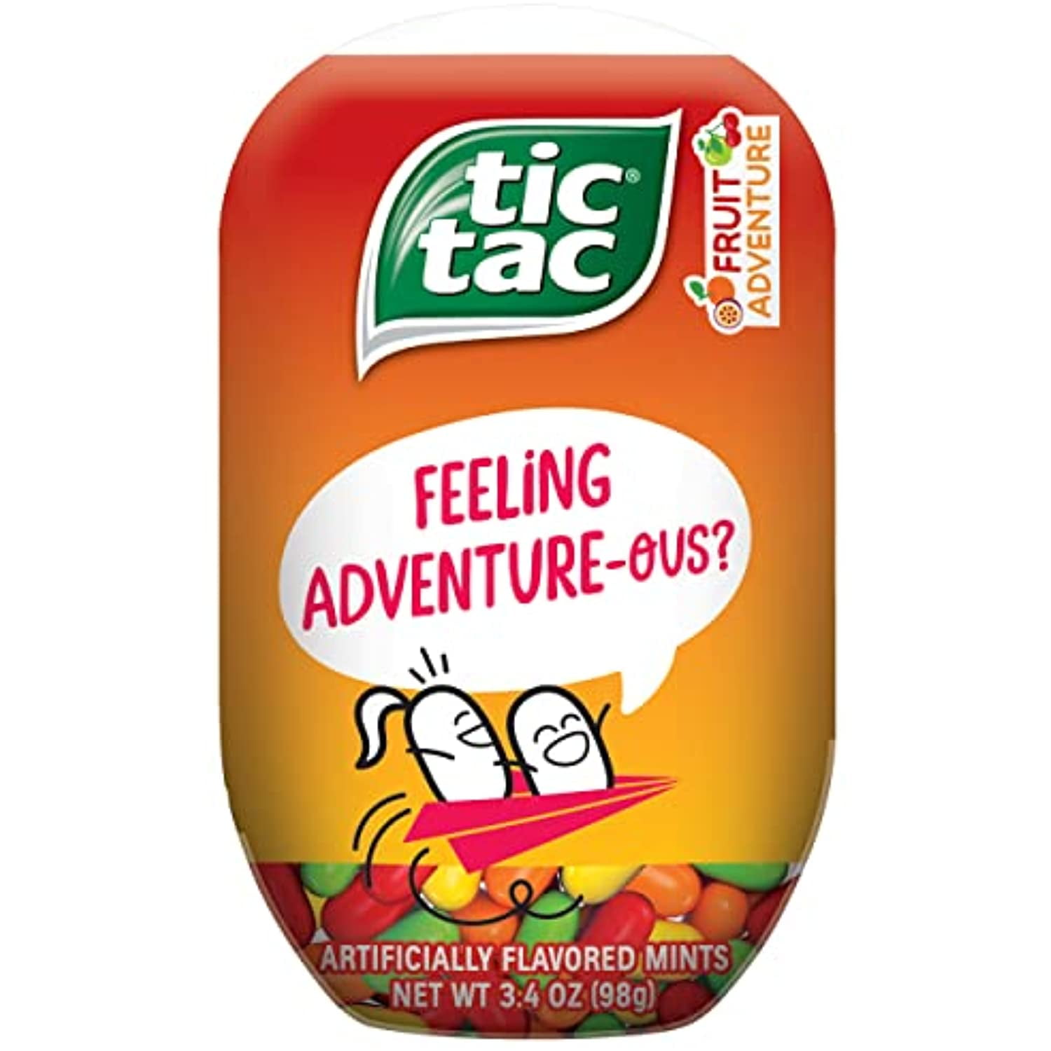 Tic Tac Fresh Breath Mints, Fruit Adventure, Bulk Hard Candy Mints, Perfect Valentines Day Gift, 3.4 Oz Bottle Packs, 4 Count