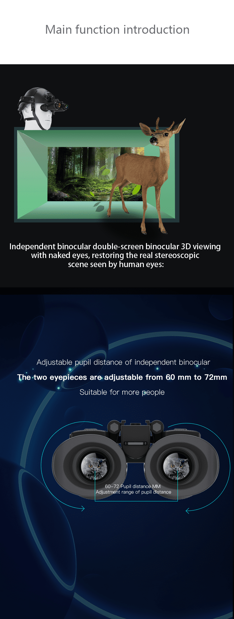 Telescope NV8300 Dual-Screen 3D Night Vision Goggles – 4K/36MP Recording, 6x Binocular & 8x Digital Zoom, 300m Range, 2600mAh Battery, Adjustable Eyepiece for Hunting, Wildlife, Camping