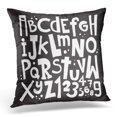 thumbnail image 1 of BOSDECO Housse de Coussin Tableau Noir Funky Alphabet Dessiné à la Main Bleu 20x20 Pouces, 1 of 1