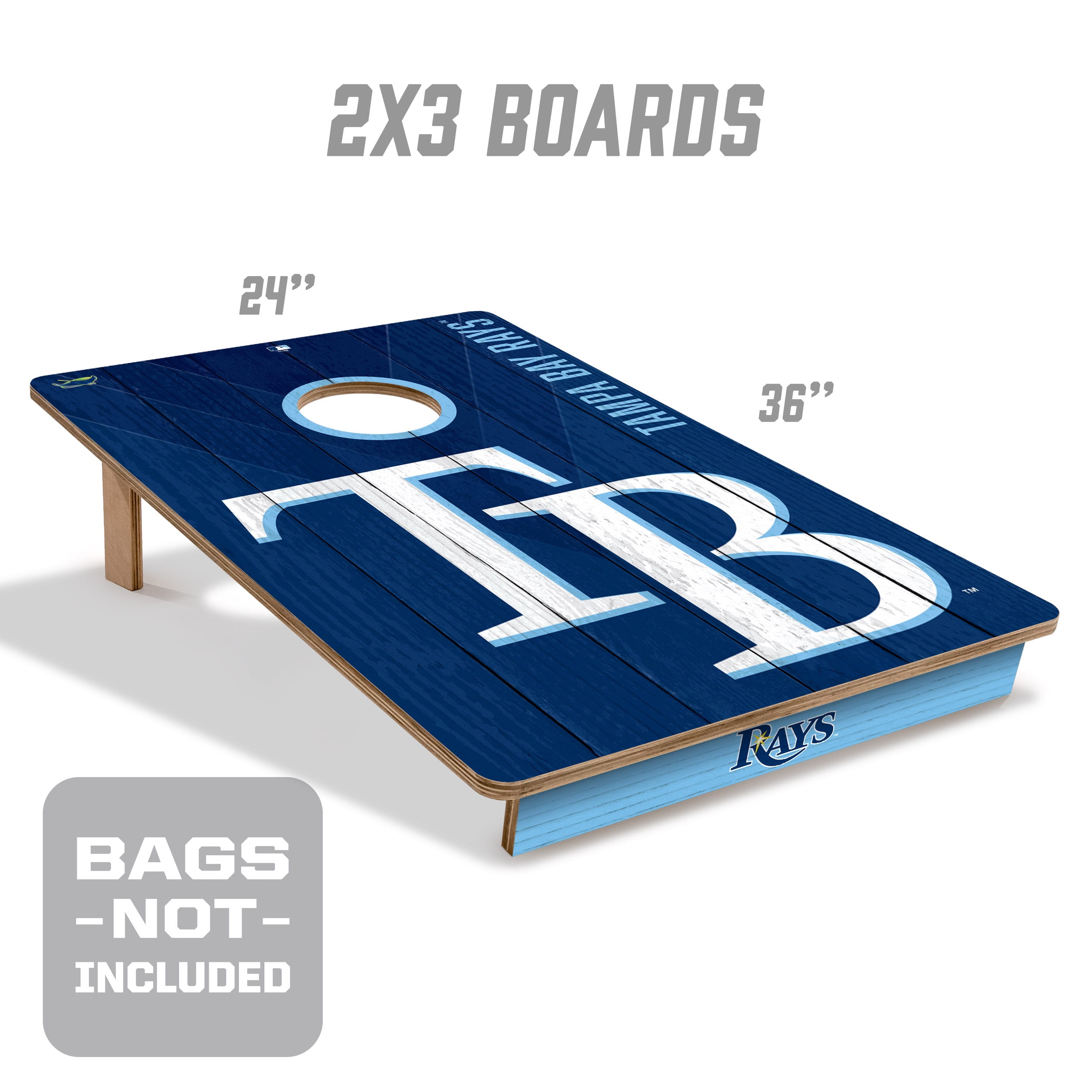YouTheFan MLB Tampa Bay Rays 2' x 3' Cornhole Game No Bags