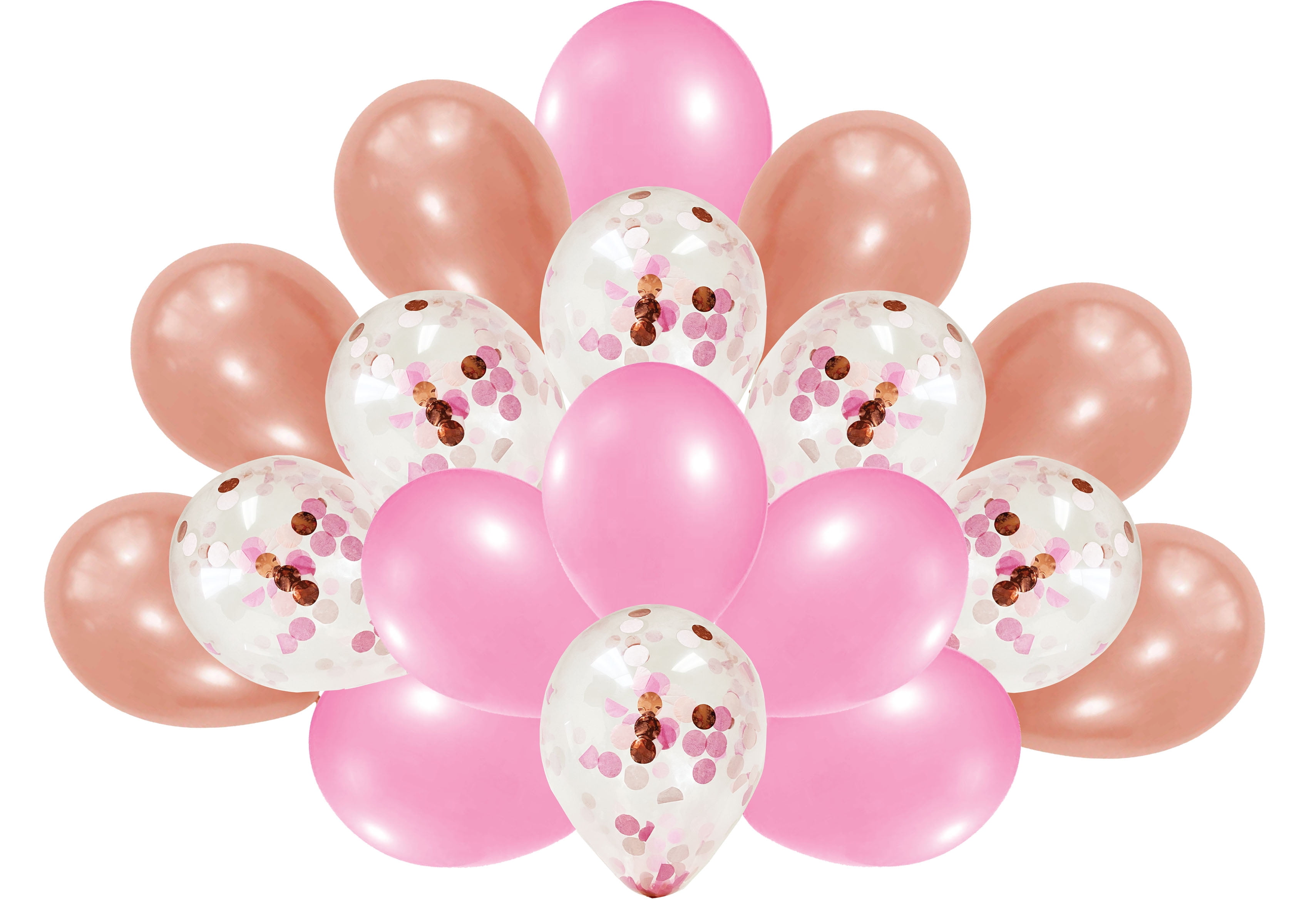 Rose Gold Round Confetti Filled Balloon Helium Birthday Party Wedding Decoration