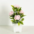 thumbnail image 6 of Hmgxay Foam Rose Miniature Bonsai, Faux Rose Small Potted Flowers for Home Decor, Imitation Floral Arrangement for Office Desktop, Artificial Flower Pot for Tabletop Decoration(Pink), 6 of 6