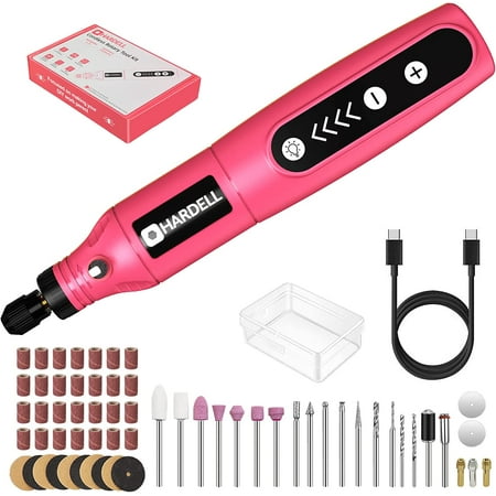 

HARDELL Mini Cordless Rotary Tool 5-Speed 3.7V rechargeable Rotary Tool Kit with 61 Accessories USB Charging Multi-Purpose Power Tool