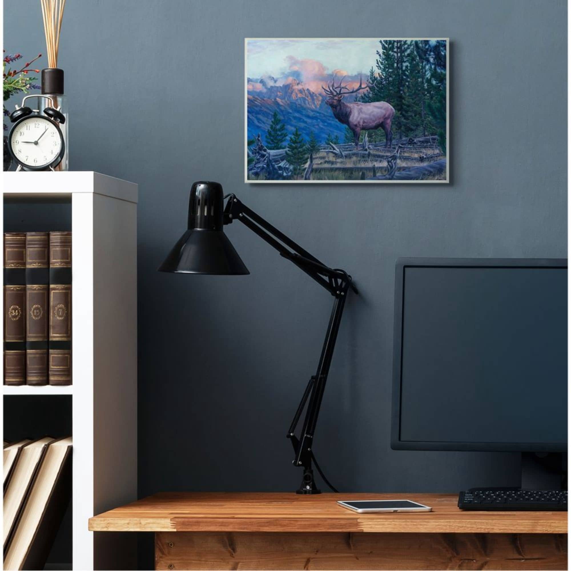 Stupell Industries Elk Forest Mountain Morning Sun Woodland Animal Design by David Graham