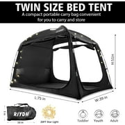Bed Tent Bed Canopy Breathable 100% for Adult and Kids Light Reduction Sleeping Dream Tents Indoor Portable Big Space with String Light 3 Doors Twin Full Queen Size