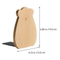 thumbnail image 2 of 1Pc Favored Bear Bookend Wooden Book Fixator Wooden Book Stopper (Wood Color), 2 of 6