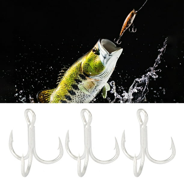Fyydes Fishing Hook Bait Hook Fishing Tackle 20pcs High Carbon Steel Strength Treble Hooks With Barb Lure Bait Fishing Tackle6#6#