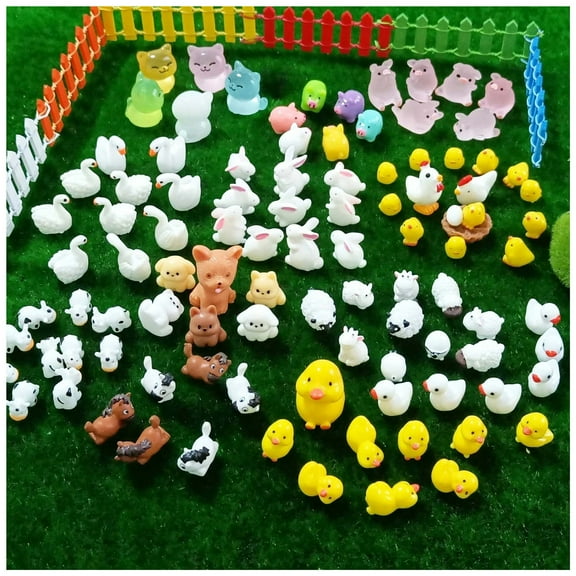 NIBERDA Farm Animals Mini Resin Figurines, Set of 100