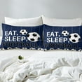 thumbnail image 4 of Erosebridal Football Soccer Bed Sheets Set Full Size, Sport Themed Bedding Full Size, 4pcs (Top Sheet, Fitted Sheet, Pillowcase), 4 of 6