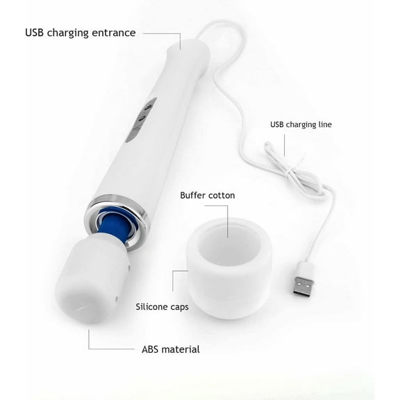 Artrylin Wired Powerful Handheld Electric Massager, 10 Pulse Settings Strong Personal Massage for Sports Recovery, Muscle Aches, Body Pain (White-US)