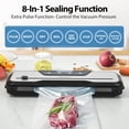 thumbnail image 3 of Vacuum Sealer, 80Kpa Food Sealer Machines Automatic Air Sealing System with Vacuum Hose & 10Pcs Bags Starter Kit, 5 Modes for Dry & Moist Food Storage Sous Vide, 3 of 6