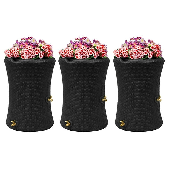 Good Ideas Impressions 50-Gallon Nantucket Rain Saver, Black (3 Pack)