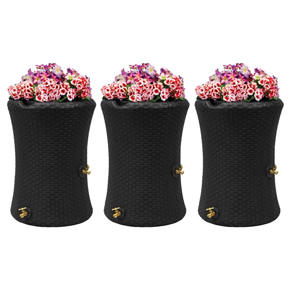 Good Ideas Impressions 50-Gallon Nantucket Rain Saver, Black (3 Pack)