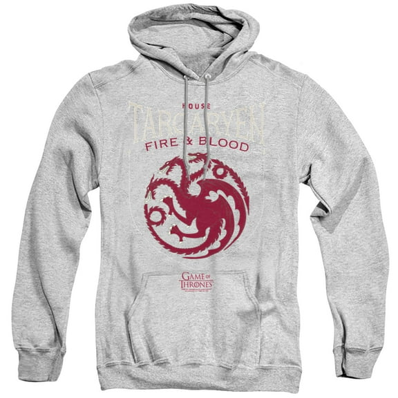 Game of Thrones House Targaryen Sigil Unisex Adult Pull-Over Hoodie,Athletic Heather, Small