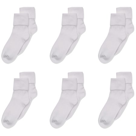 

Jefferies Socks Little Girls Seamless Turn Cuff 6 Pair Pack Socks White Medium (JF-SU2200-WHT-M)