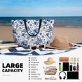 thumbnail image 6 of KLL Blue Paisley Print Large Beach Tote Bag Women Waterproof Sandproof Zipper Beach Tote Bag for Pool Gym Grocery Travel with Wet Pocket, 6 of 7
