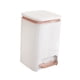 thumbnail image 2 of Papelera de baño, papelera de cocina con pedal y tapa tipo prensa, sencilla Blanco 12l, 2 of 9
