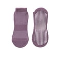 thumbnail image 2 of 1 Pair Unisex Trampoline Socks Anti-skid Silicone Grip Bottom Solid Color Shock-absorbing High Elasticity Sweat Absorption Adult Home Dotted Sole Yoga Socks, 2 of 8