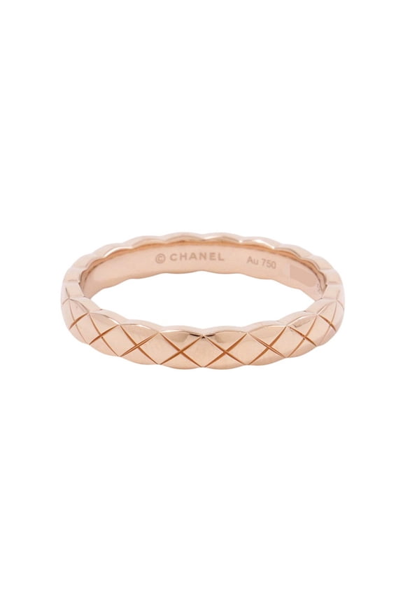 Pre-Owned Chanel Coco Crush Collection Mini Ring, 18K Pink Gold, Ring Size 58, J11785. (Also...