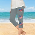 thumbnail image 6 of ZACPNCV Girls Capri Leggings Independence Day Print High Waist Kids Leggings Athletic Sports Workout Dance Tights Cropped Pants Gray 6-7 Years, 6 of 9