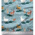 thumbnail image 1 of Soimoi Velvet Fabric Rabbit,Sheep & Deer Kids Printed Fabric 1 Yard 58 Inch Wide, 1 of 3