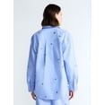 thumbnail image 3 of Free Assembly Women's and Women's Plus Embellished Cotton Utility Shirt with Long Sleeves, Sizes XS-4X, 3 of 5