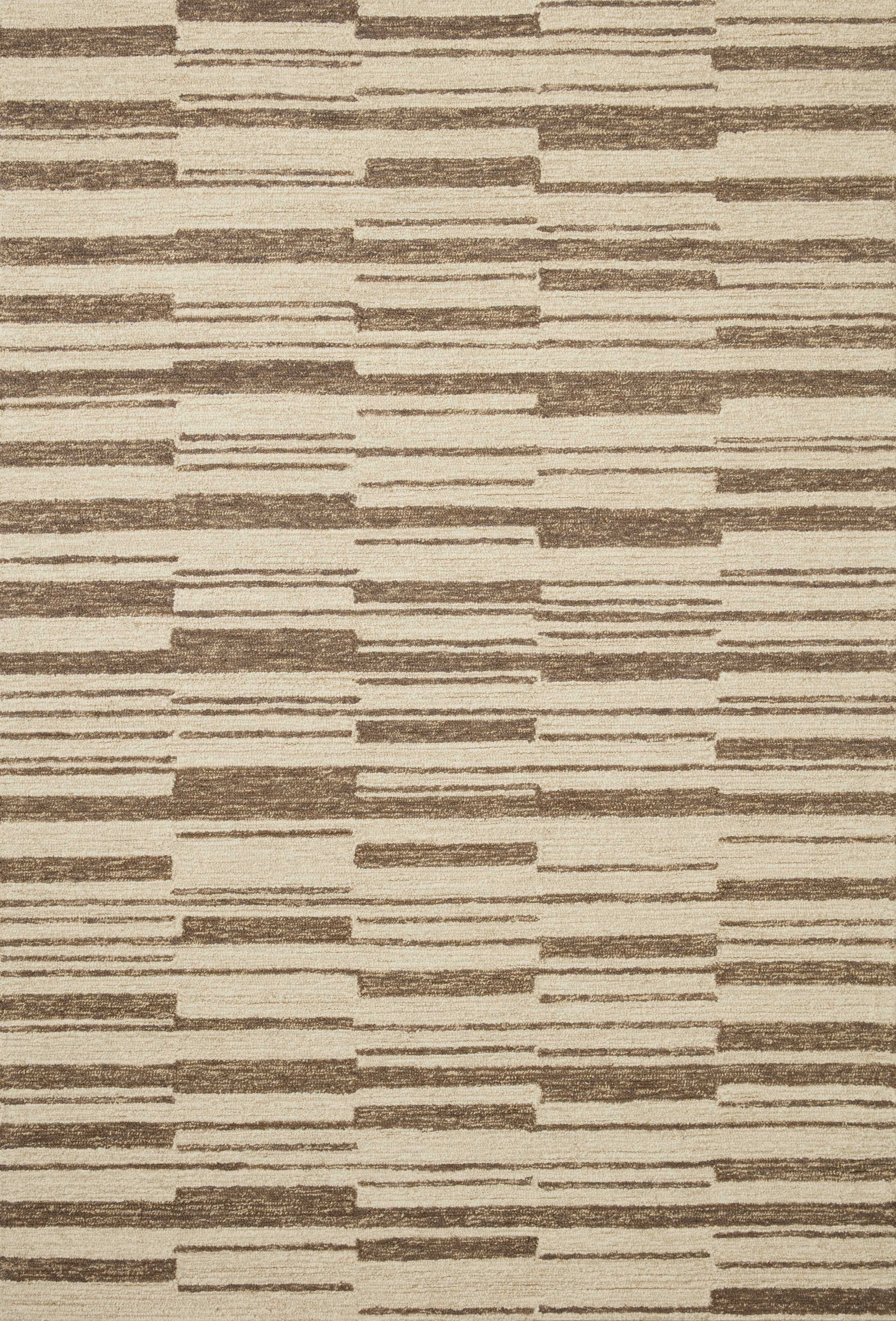 Chris Loves Julia x Loloi Polly Striped Beige/Tobacco 2'-3" x 3'-9" Area Rug