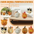 thumbnail image 4 of Farm Animal Pumpkin Statues Craft Ornaments Home Desktop Decorations Holiday Decorations, Adorable Pig-Shaped Design With Brown Stem And Leaf Accent, Exquisite Artwork For, 4 of 4