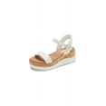 thumbnail image 6 of Steve Madden Roselita Ankle Strap Cork Lightweight Platform Wedge Sandals (White Leather, 7), 6 of 9