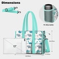 thumbnail image 5 of Teacher Tote Bag,LightBlue Dinosaurs Eggs Pattern Teacher Utility Tote Bag,Large Work Tote Bags for Women with Multiple Pockets,Top Zipper Closure,13.8x10.6x6.7 Inch, 5 of 5