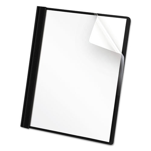 Universal UNV57120 Letter Size Clear Front Report Covers with Tang Fasteners - Black (25/Box)