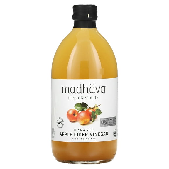Madhava Organic Apple Cider Vinegar, 16.9 fl oz (500 ml)