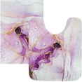 thumbnail image 3 of Dreamtimes Purple Marble Ripple Bath Mat Set Soft High Absorbent Non Slip Rectangular Bath Rug+U-Shaped Toilet Mat, Non-Slip Bath Carpet Bath Mats for Bathroom 17.3"x13.4"+23.6"x15.7", 3 of 5