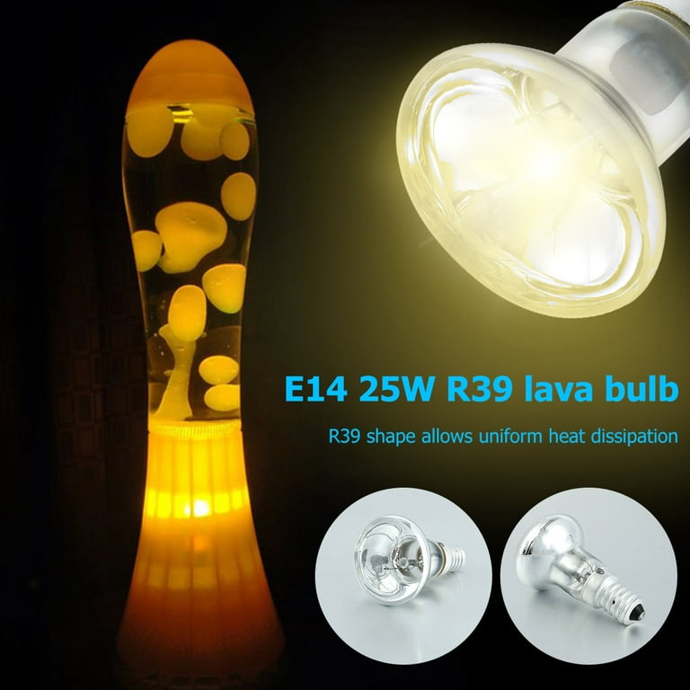 Gpoty 30 Watts Lava Lamp Bulbs Reflector Type Bulbs R39 E14 Base Lava Lamp  Bulb High Temp Resistant Replacement Bulbs for Lava Lamps 220-240V Glitter  Lamps 