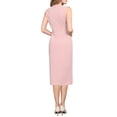 thumbnail image 3 of INSPIRE CHIC Women's Sleeveless Pencil Dress Choker V Neck 2026 Trendy Work Knee Length Dresses S Pink, 3 of 5