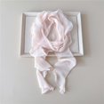 thumbnail image 2 of PRINxy Women’s Ruffled Trim Sheer Skinny Scarf, Flowy Lightweight Long Neck Bandana For Office Beach Vacations Coffee Runs Pink, 2 of 5